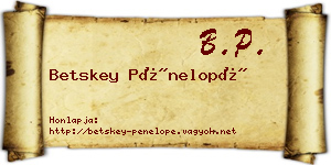 Betskey Pénelopé névjegykártya